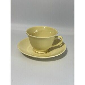 VTG LuRay Pastels TS&T Footed Cup & Saucer Set - Pastel Yellow